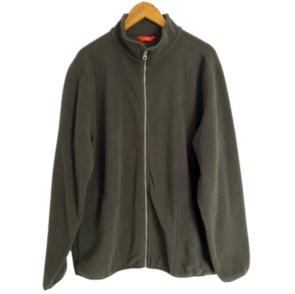 Men’s Izod Gray Fleece Zip-up Jacket Size XL